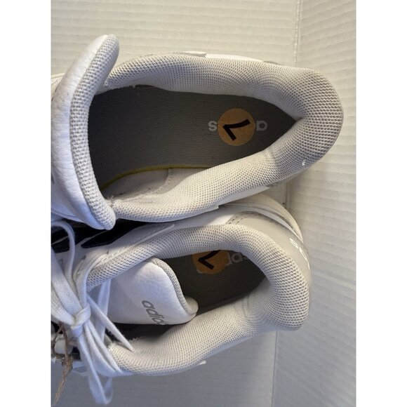 Adidas Courtblock Women's 7 Tennis Leather Shoes White Black New With Tags - Picture 5 of 10
